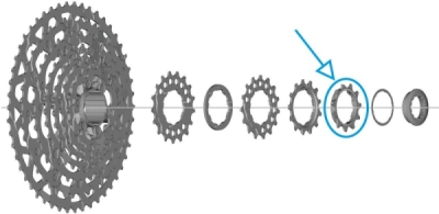 Pastorek SHIMANO 11 zubů pro 11 pastorkový systém CS-LG700 Linkglide