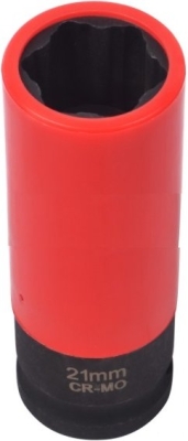 Nástrčná hlavice pro rázové utahováky, 1/2", 21 mm, s krytkou na ALU - QUATROS QS90799