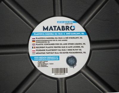 Matabro MB-02-01634, Plastová nádoba na olej a ostatní kapaliny 15l