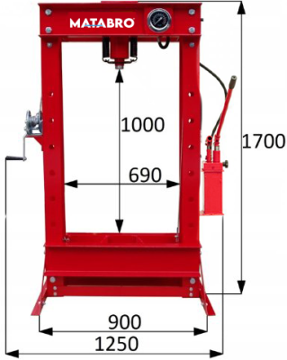 Matabro MB-P50TDP, Hydraulický lis 50t s dvourychlostní pumpou