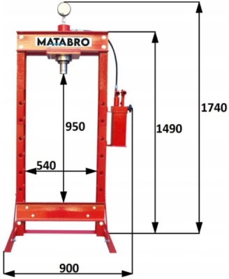 Matabro MB-P30TDP, Hydraulický lis 30t s dvourychlostní pumpou a posuvným pístem