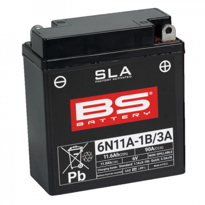 Továrně aktivovaná motocyklová baterie BS-BATTERY 300915 6N11A-1B/3A (FA) SLA (700.300915)