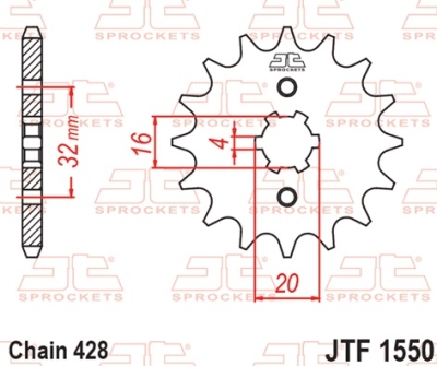 Řetězové kolečko JT JTF 1550-13 14 zubů, 428