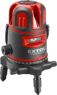 EXTOL PREMIUM laser zelený liniový, křížový samonivelační, 1H x 4V (+6D) - 8823312