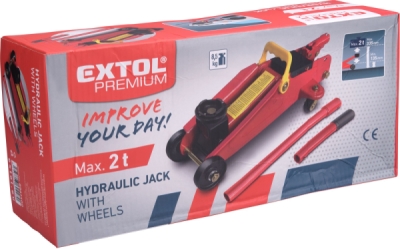 EXTOL PREMIUM zvedák hydraulický pojezdový, 2t, zdvih 135-335mm - 8861400