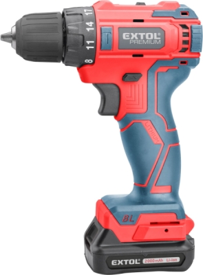 EXTOL PREMIUM vrtací šroubovák aku, BRUSHLESS, 12V Li-ion, 2Ah - 8891152