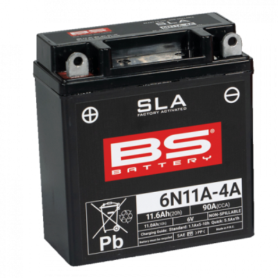 Továrně aktivovaná motocyklová baterie BS-BATTERY 300914 6N11A-4A (FA) SLA (700.300914)