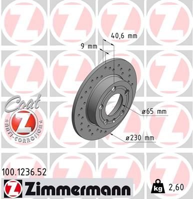 Brzdový kotouč ZIMMERMANN 100.1236.52