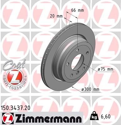 Brzdový kotouč ZIMMERMANN COAT Z 150.3437.20