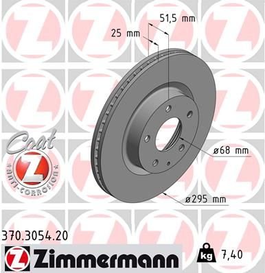 Brzdový kotouč ZIMMERMANN COAT Z 370.3054.20
