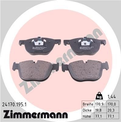 Sada brzdových destiček, kotoučová brzda ZIMMERMANN 24170.195.1