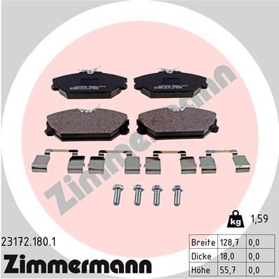 Sada brzdových destiček, kotoučová brzda ZIMMERMANN 23172.180.1