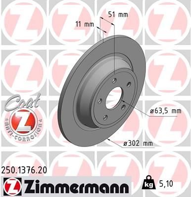 Brzdový kotouč ZIMMERMANN 250.1376.20