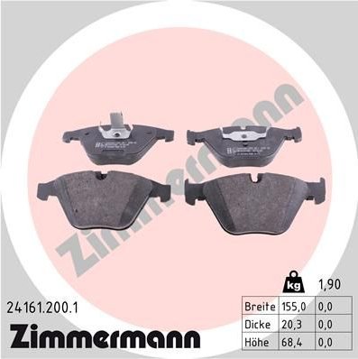 Sada brzdových destiček, kotoučová brzda ZIMMERMANN 24161.200.1