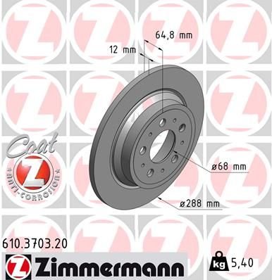 Brzdový kotouč ZIMMERMANN COAT Z 610.3703.20