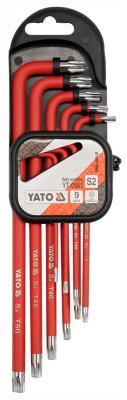 Sada klíčů TORX s otvorem 9 ks delší Yato YT-0563