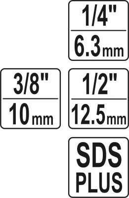 Sada adaptérů SDS+ 1/4", 3/8", 1/2" Yato YT-04686