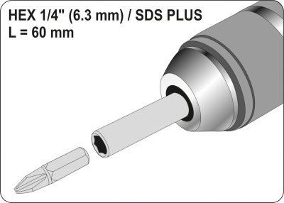 Adaptér SDS+ HEX 1/4" Yato YT-04690