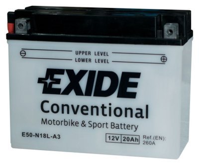 Motobaterie Exide Bike Conventional 12V, 20Ah, E50-N18L-A3