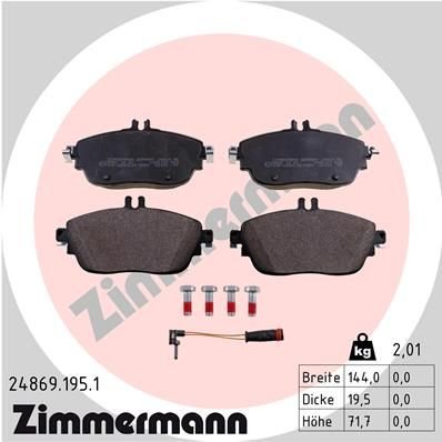 Sada brzdových destiček, kotoučová brzda ZIMMERMANN 24869.195.1