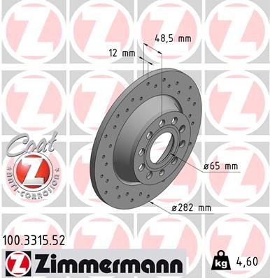 Brzdový kotouč ZIMMERMANN 100.3315.52