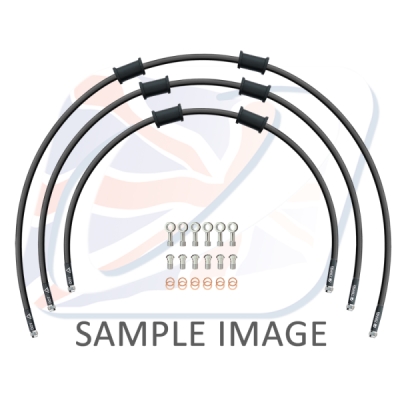 STANDARD Hadice přední brzdy sada Venhill POWERHOSEPLUS HON-3001FS-BK (3 hadice v sadě) černé hadice, nerezové koncovky