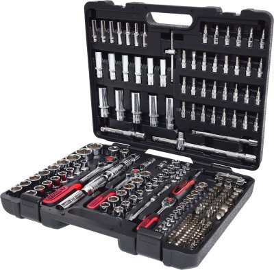 Souprava nástrčných klíčů 1/4" + 3/8" + 1/2" CHROMEplus, 195 dílná KS TOOLS 918.0795
