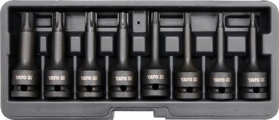 Sada hlavic 1/2" YATO RIBE průmyslových, 8 kusů