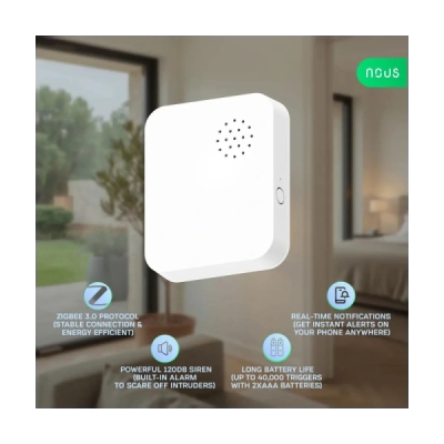 NOUS E14 ZigBee senzor vibrácií s alarmom