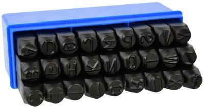 Razicí matrice písmen - raznice, 5 mm, sada 27 kusů GEKO G01809