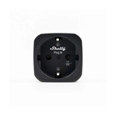 Shelly Plug M Gen3 2-pack Černá - 2ks inteligentní zásuvka s měřením spotřeby (WiFi, Bluetooth, Matter)