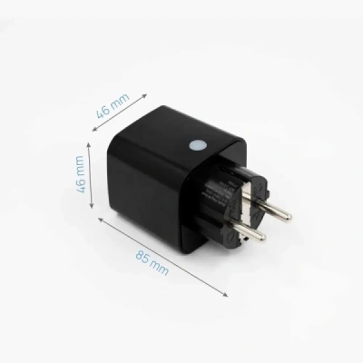 Shelly Plug M Gen3 Černá - inteligentní zásuvka s měřením spotřeby (WiFi, Bluetooth, Matter)