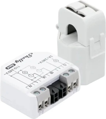 Shelly EM Gen4 + 1x 50A svorka - měření spotřeby až s 2 svorkami, výstup 1x2A (WiFi, Bluetooth, Zigbee, Matter)