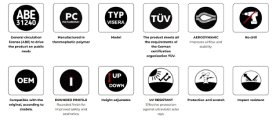 Přídavné plexi nastavitelné PUIG 2.0 20764F Clip-on tmavá kouřová