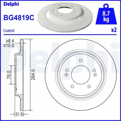 Brzdový kotouč DELPHI BG4819C - bazar