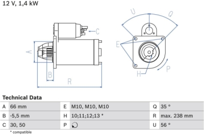 Startér BOSCH 0 986 018 310