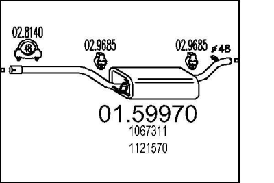 Střední tlumič výfuku MTS 01.59970