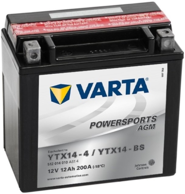 Motobaterie Varta Powersports AGM 12V, 12Ah, YTX14-BS - bazar