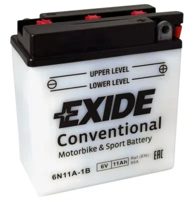 Motobaterie Exide Bike Conventional 6V, 11Ah, 6N11A-1B - bazar