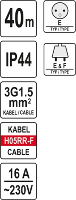 Yato Prodlužovák bubnový 4zásuvky IP44 16A 40 m - bazar