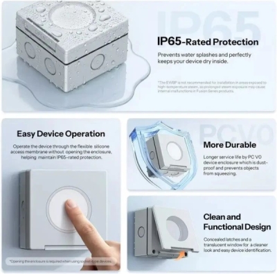 SONOFF EWPB Fusion Series IP65 venkovní vodotěsný box pro chytré vypínače a zásuvky