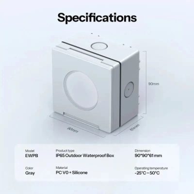 SONOFF EWPB Fusion Series IP65 venkovní vodotěsný box pro chytré vypínače a zásuvky