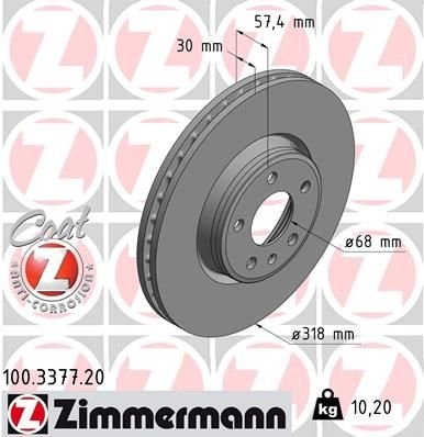 Brzdový kotouč ZIMMERMANN 100.3377.20 - bazar
