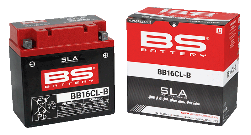 Továrně aktivovaná motocyklová baterie BS-BATTERY BB16CL-B (FA) (YB16CL-B (FA)) SLA