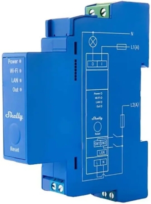 Shelly Pro 1 - spínací modul 1x16A, Wi-Fi, LAN, Bluetooth, na DIN lištu