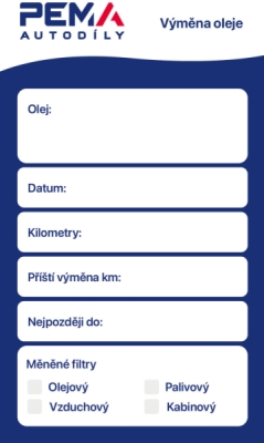 Štítek na výměnu oleje - 200ks