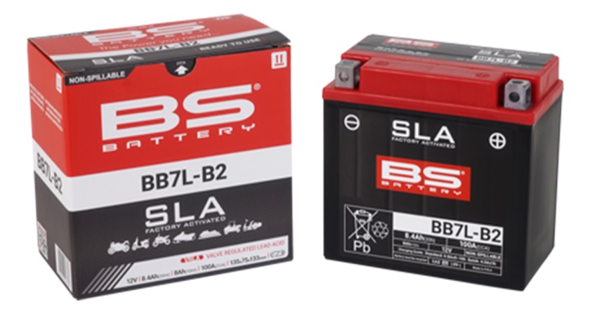 Továrně aktivovaná motocyklová baterie BS-BATTERY BB7L-B2 (FA) (YB7L-B2 (FA)) SLA