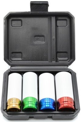 Úderové hlavice 1/2", 17 - 22 mm, s krytkou na ALU, sada 4 kusy GEKO G10511