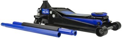 Pojízdný hydraulický zvedák 3t, nízkoprofilový, 75 - 500 mm, s dvojitou pumpou GEKO G02037