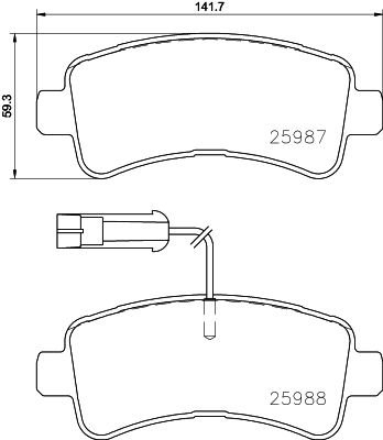 Sada brzdových destiček, kotoučová brzda BREMBO P 61 130 - bazar